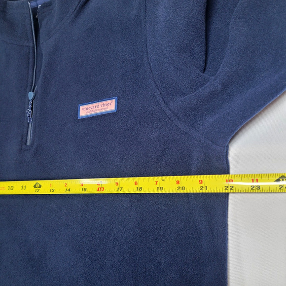 Vineyard Vines Chicago L/S Zip Pullover Fleece Sweater Top Blue Men's Medium D4 - Picture 8 of 10